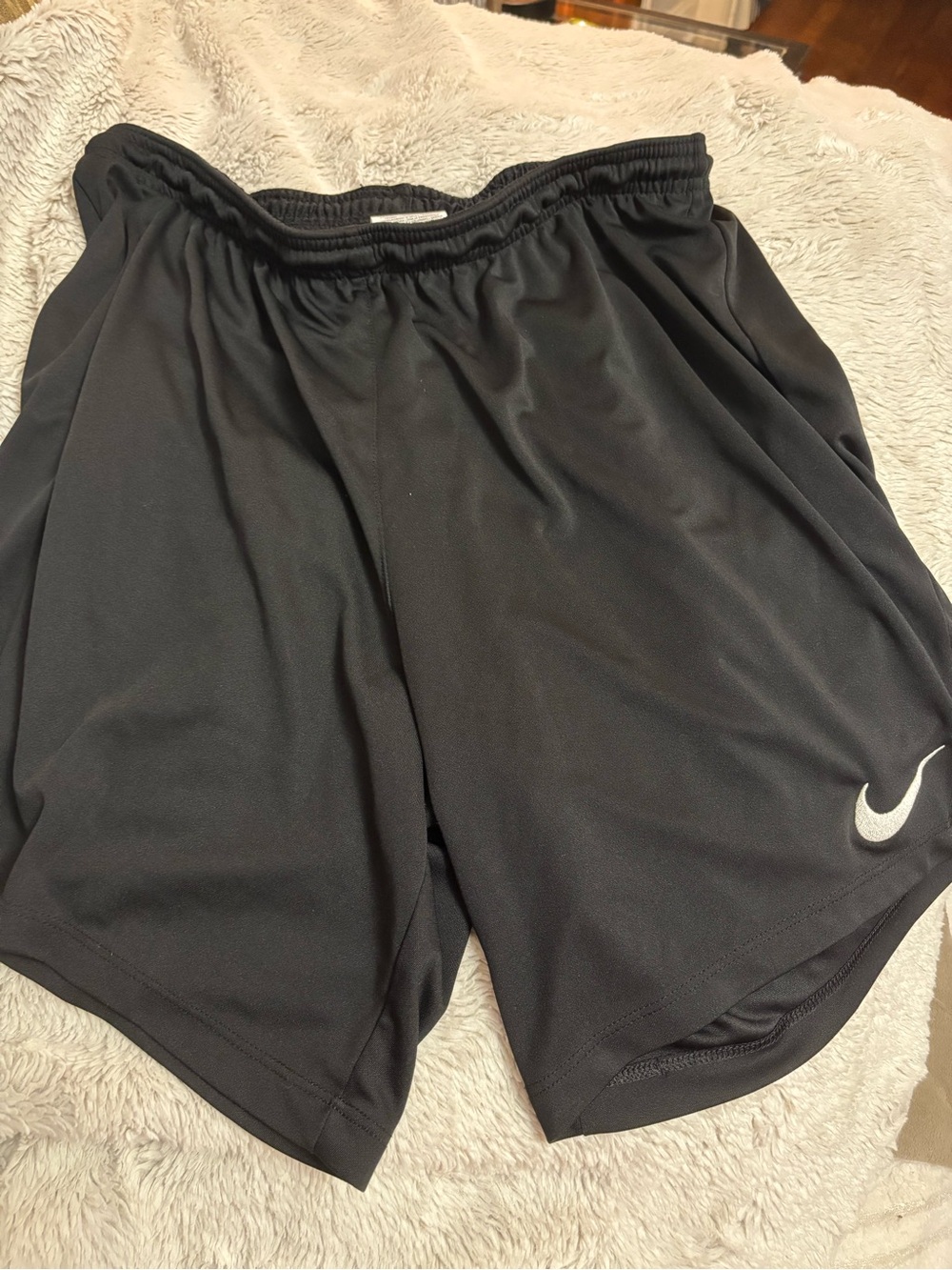 Nike Black Athletic Shorts with White Swoosh